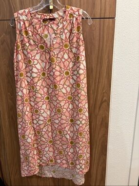 Tea Collection Pink and Mustard Floral Midi Skirt